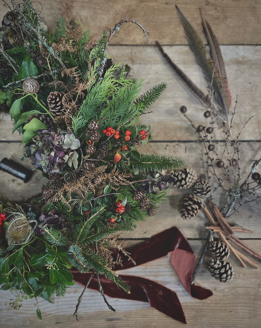 Festive Wreath Class at Myrtle & Bracken Monday 2nd December 6pm-8pm